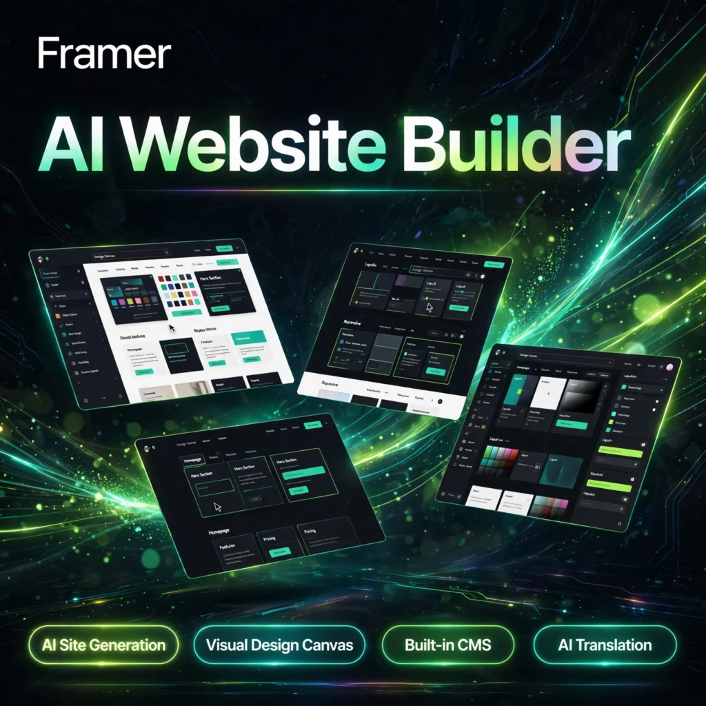 Framer AI tool - AI Site Generation, Visual Design Canvas, Built-in CMS, Animations and Interactions