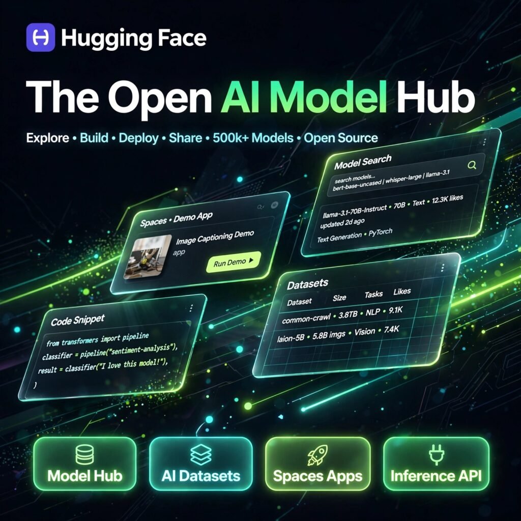 Hugging Face AI tool - Model Hub, AI Datasets, Spaces Apps, Inference API