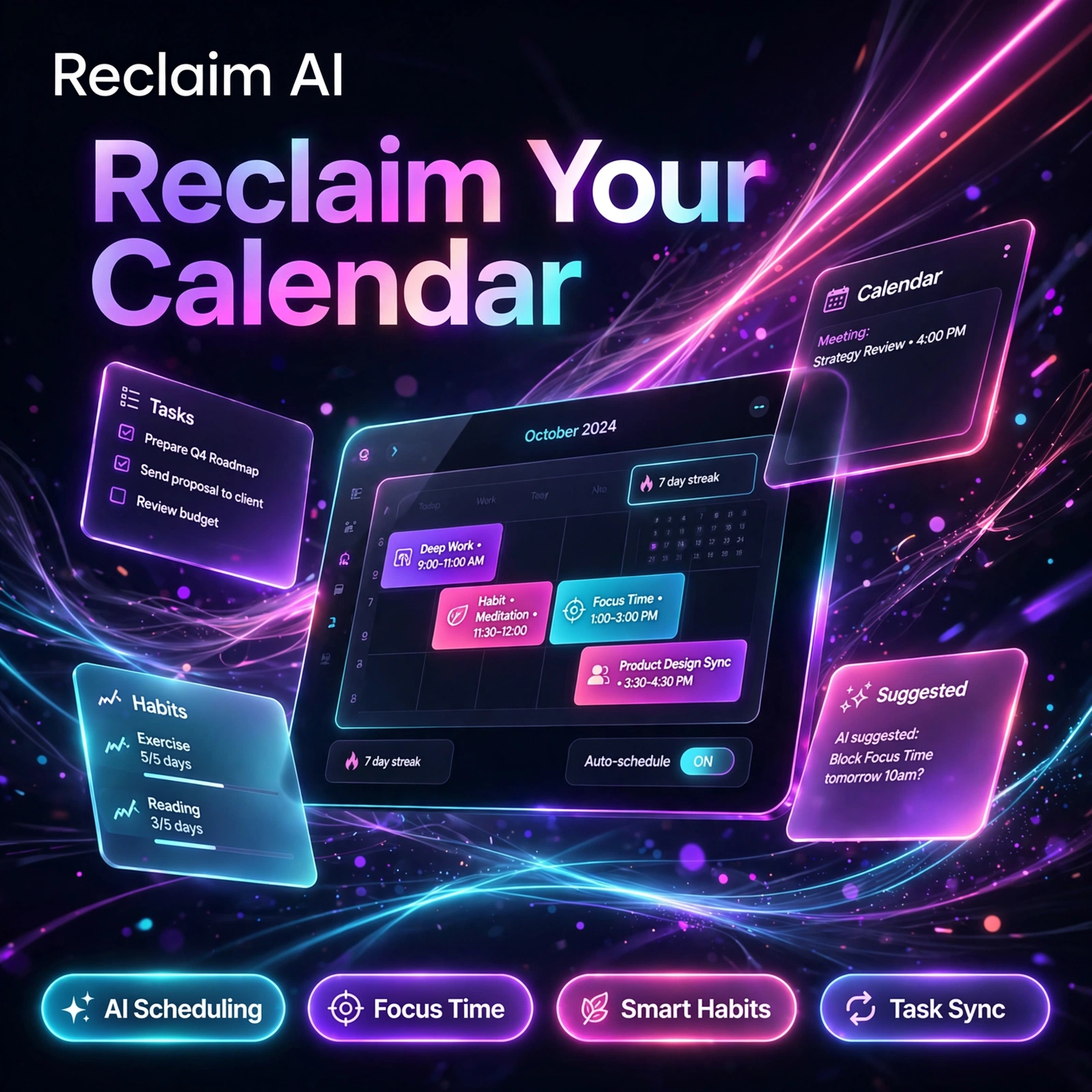 Reclaim AI AI tool - AI Scheduling, Focus Time, Smart Habits, Task Sync