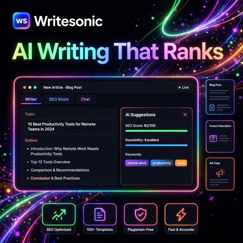 Writesonic AI tool - featured banner