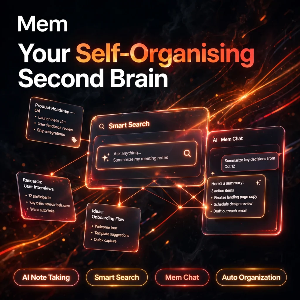 Mem AI tool - AI Note Taking, Smart Search, Mem Chat, Auto Organization