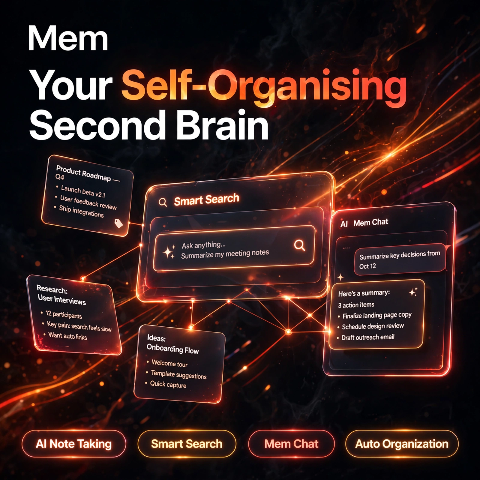 Mem AI tool - AI Note Taking, Smart Search, Mem Chat, Auto Organization