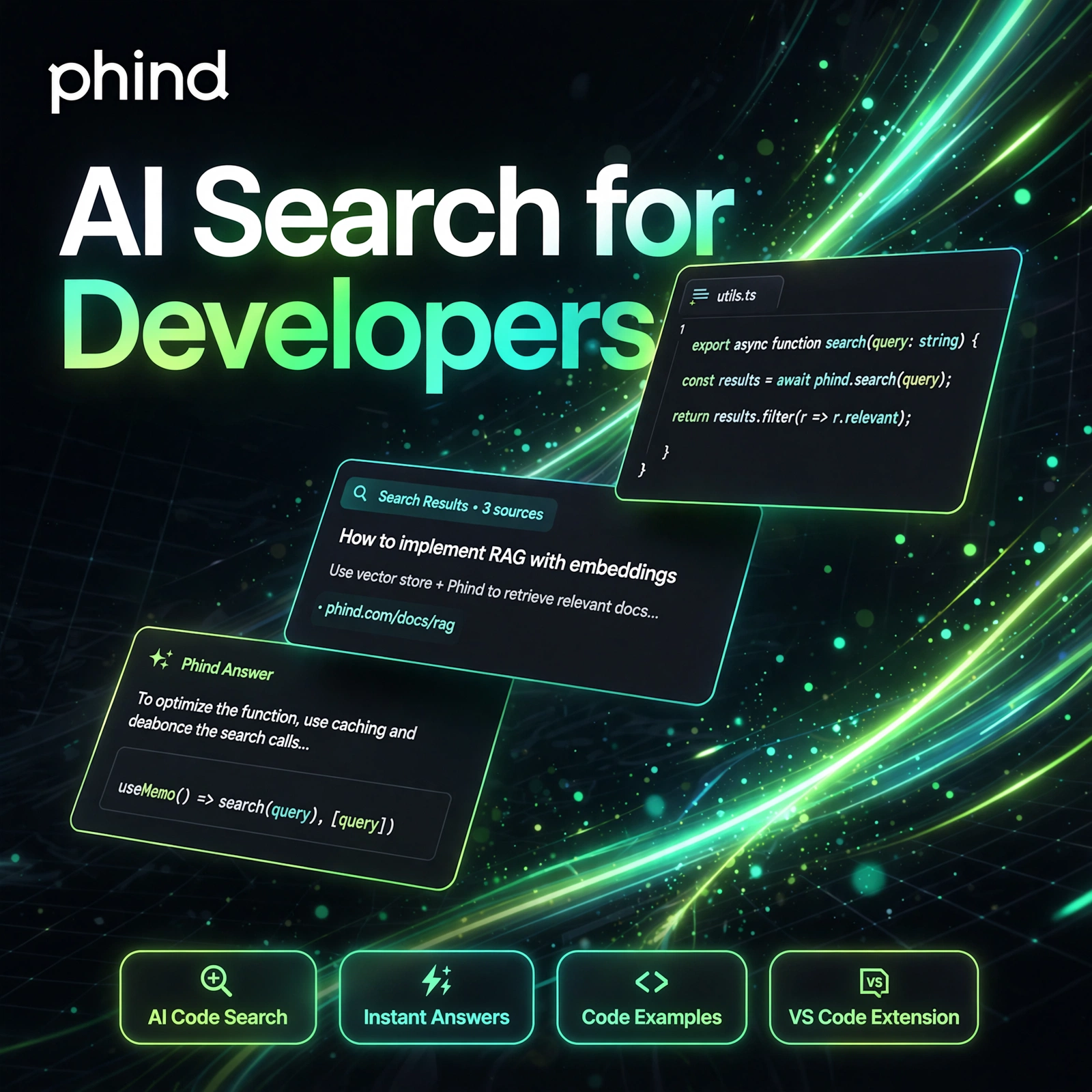 Phind AI tool - AI Code Search, Instant Answers, Code Examples, VS Code Extension