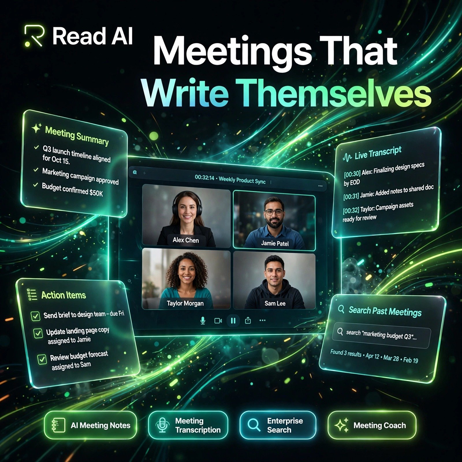 Read AI AI tool - AI Meeting Notes, Meeting Transcription, Enterprise Search, Meeting Coach