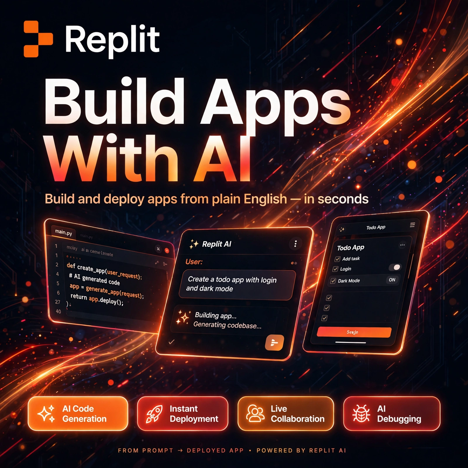 Replit AI tool - AI Code Generation, Instant Deployment, Live Collaboration, AI Debugging