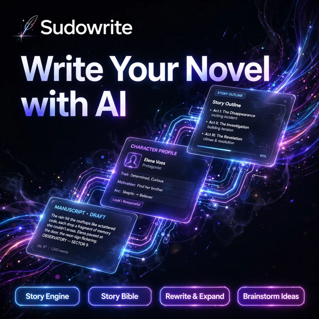 Sudowrite AI tool - Story Engine, Story Bible, Rewrite & Expand, Brainstorm Ideas
