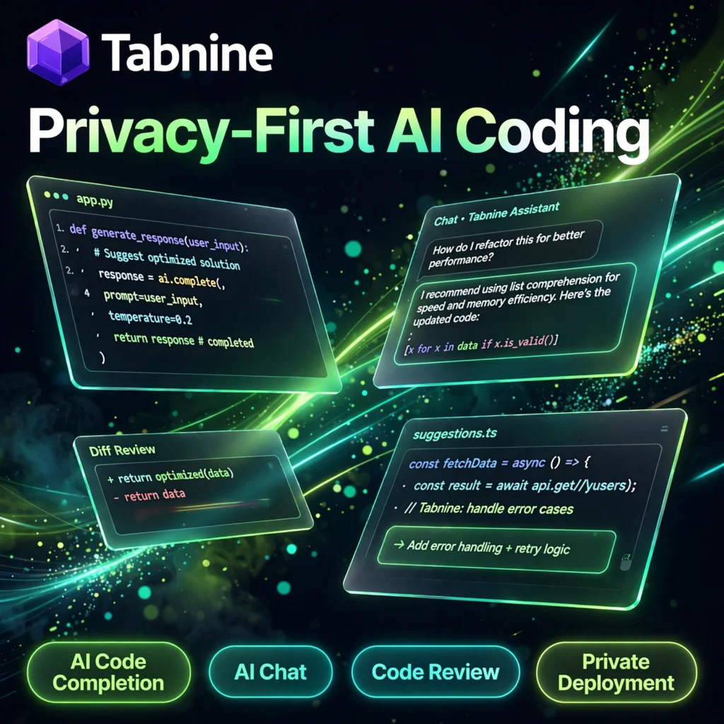 Tabnine AI tool - AI Code Completion, AI Chat, Code Review, Private Deployment