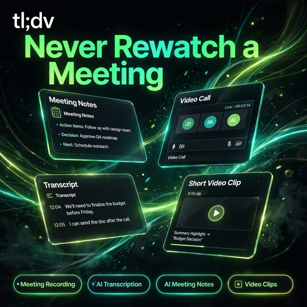 tl;dv AI tool - Meeting Recording, AI Transcription, AI Meeting Notes, Video Clips
